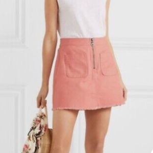 Madewell Peach / Pink A-line Mini Skirt With Zipper & Front Pockets